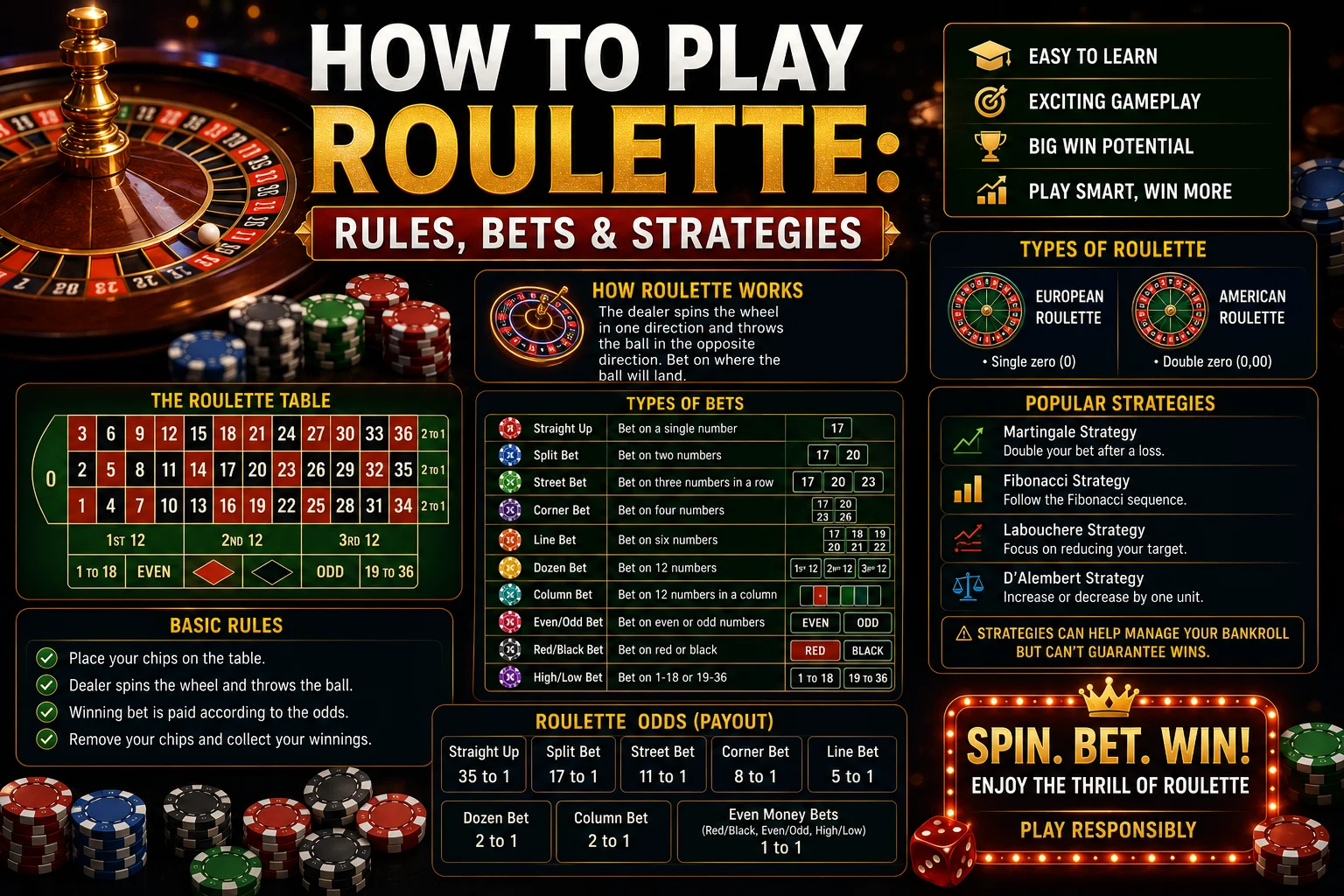 How to Play Roulette Rules, Bets & Strategies